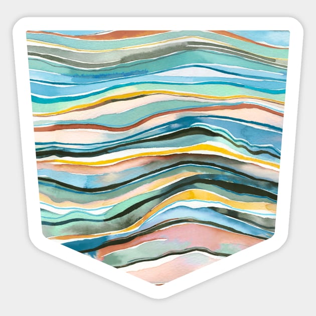 Pocket - MINERAL LAYERS WATERCOLOR MULTICOLORED Sticker by ninoladesign